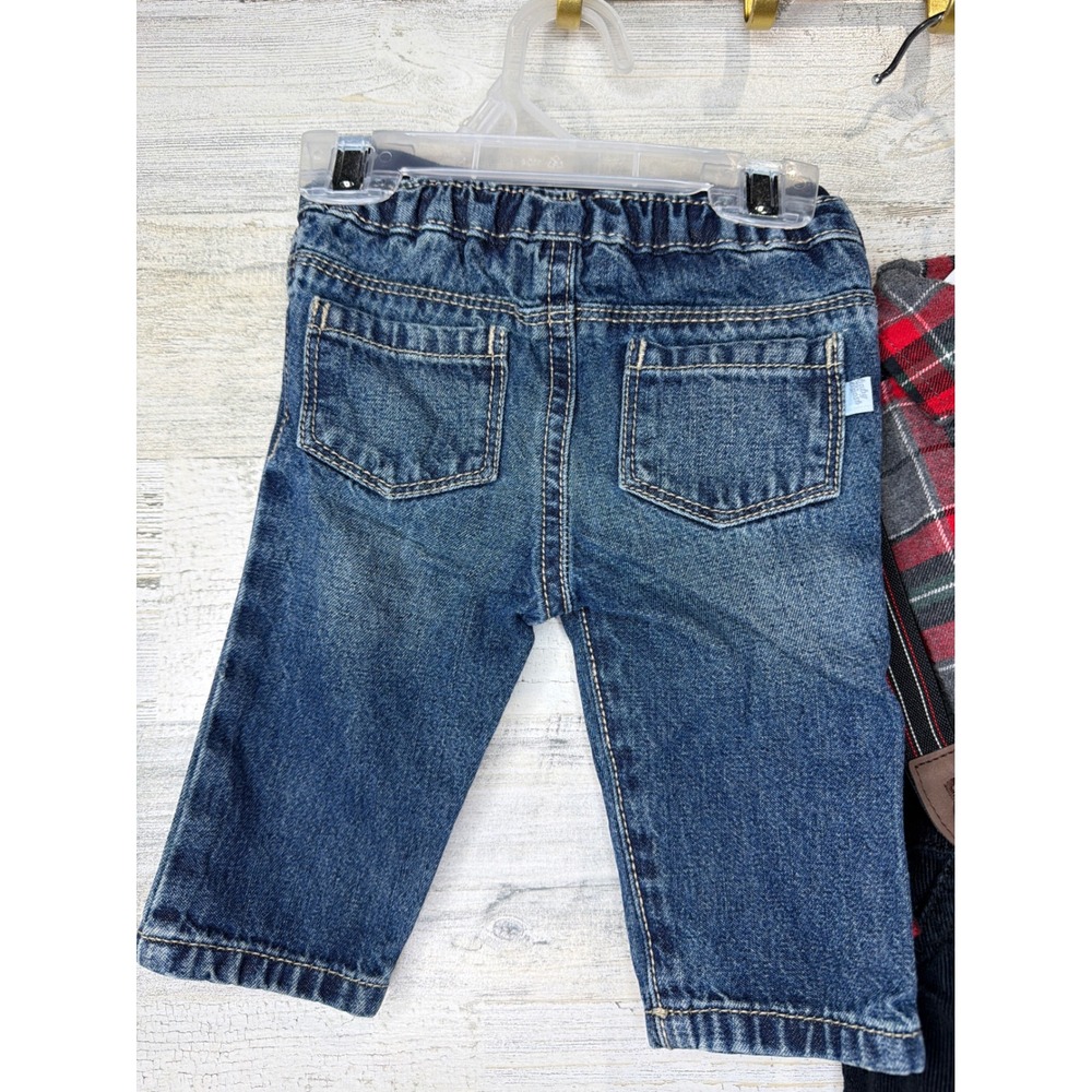 Carter's OshKosh Baby Boys 3M Plaid Fleece Denim Bundle CabinCore Warm - Picture 4 of 6